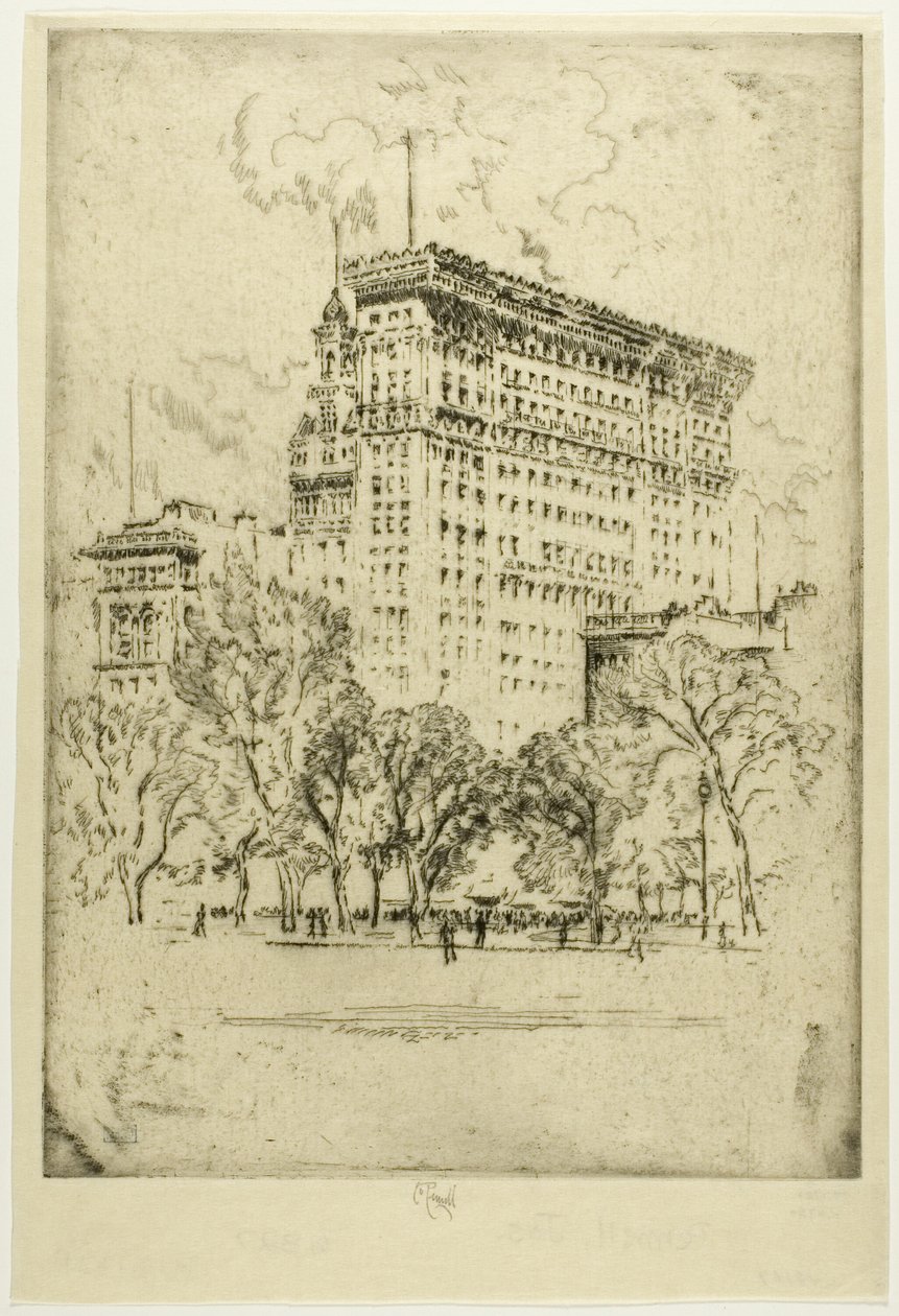 Union Square y Banco de Metropolis de Joseph Pennell