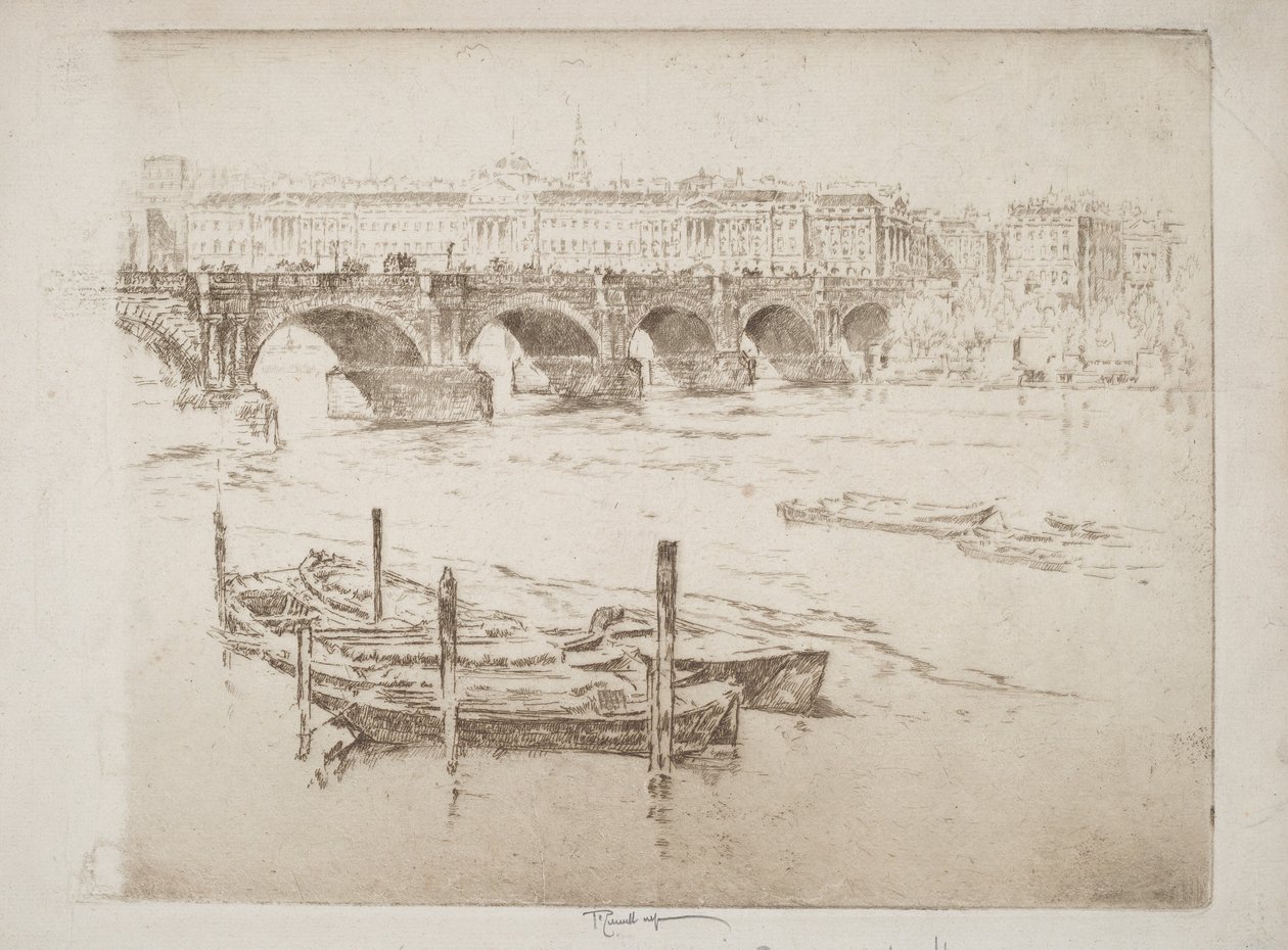 El puente de Waterloo y Somerset House de Joseph Pennell