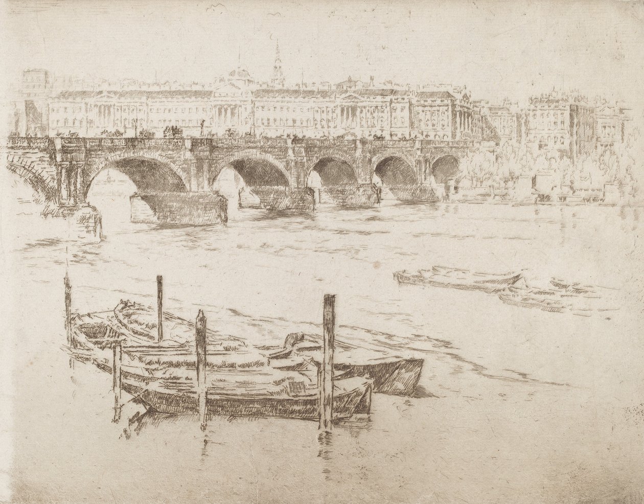 Puente de Waterloo y Somerset House, 1905 de Joseph Pennell