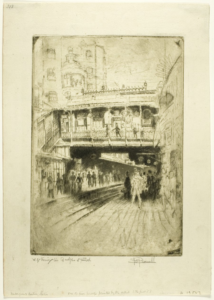 Estación del puente de Westminster de Joseph Pennell