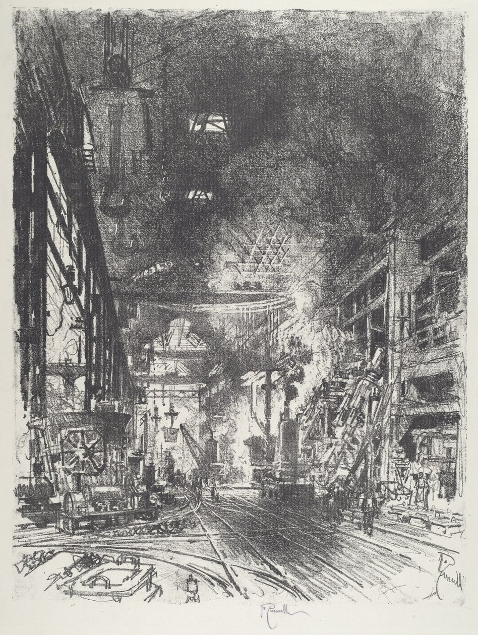 Dentro de los hornos, 1916 de Joseph Pennell