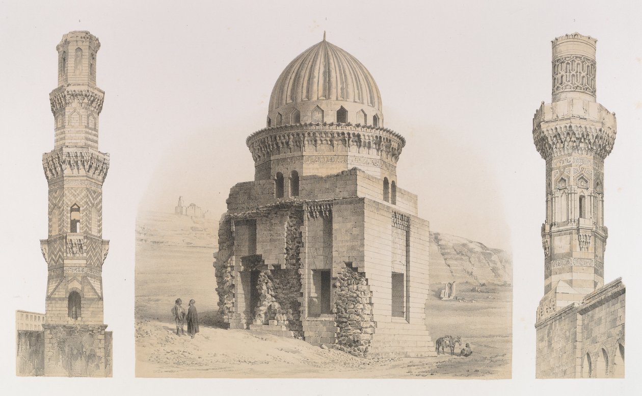 87. Tumbas y minaretes, en El Cairo, 1843 de Joseph Philibert Girault De Prangey