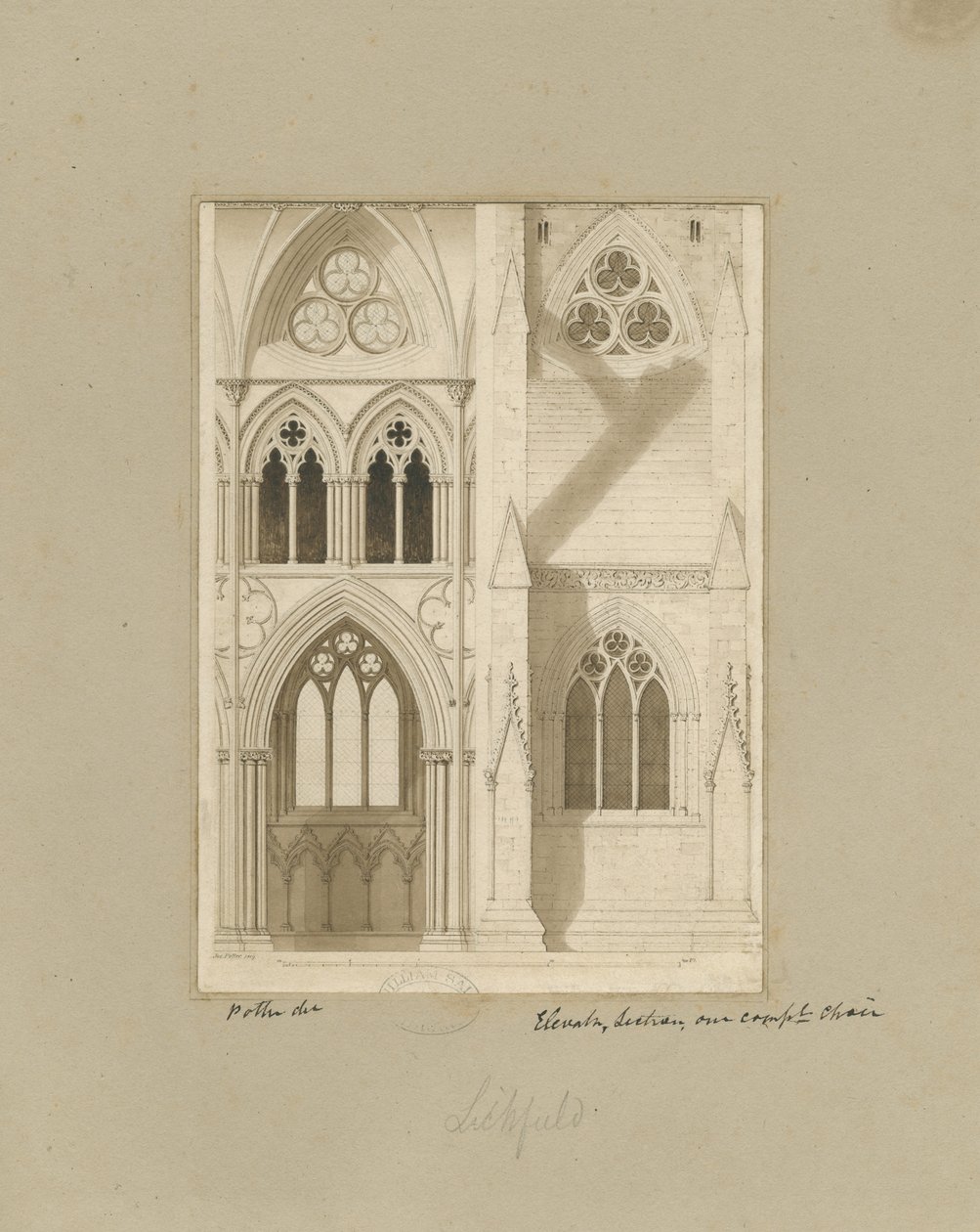 Interior de la catedral de Lichfield - Nave de Joseph Potter