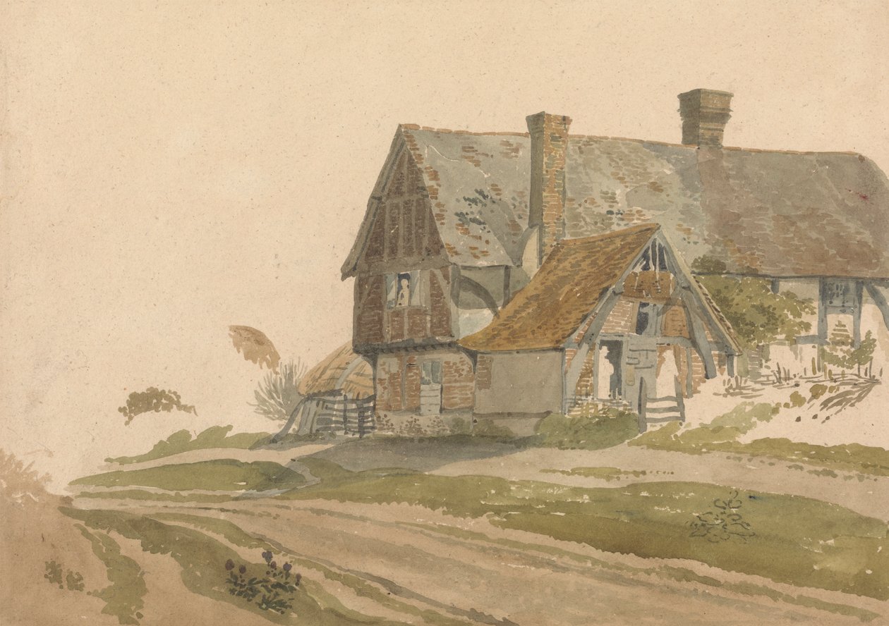 Granja con figuras en la puerta y la ventana de Joseph Powell