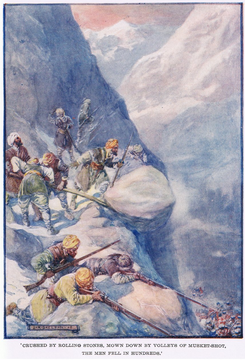 Aplastados por piedras rodantes, abatidos por descargas de mosquetes, los hombres caían por cientos de Joseph Ratcliffe Skelton