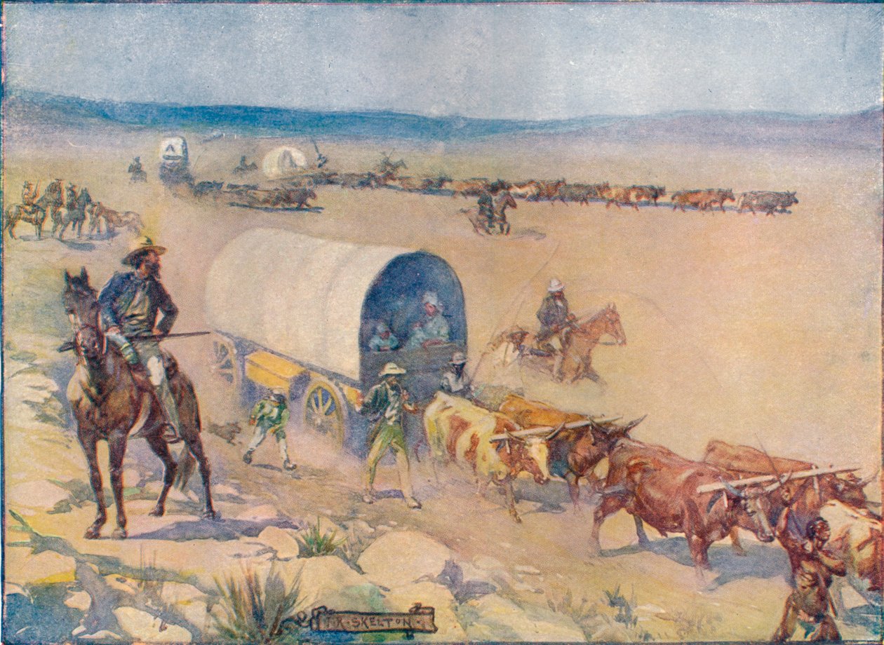 Los Carros de Bueyes Avanzan Lentamente Sobre las Llanuras Onduladas de Joseph Ratcliffe Skelton