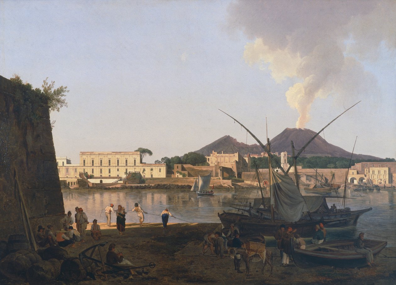 El puerto de Granatello en Portici, cerca de Nápoles de Joseph Rebell