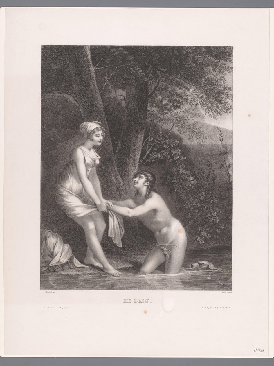 Dafnis y Cloe bañándose Le Bain (título sobre objeto) de Joseph Rose Lemercier