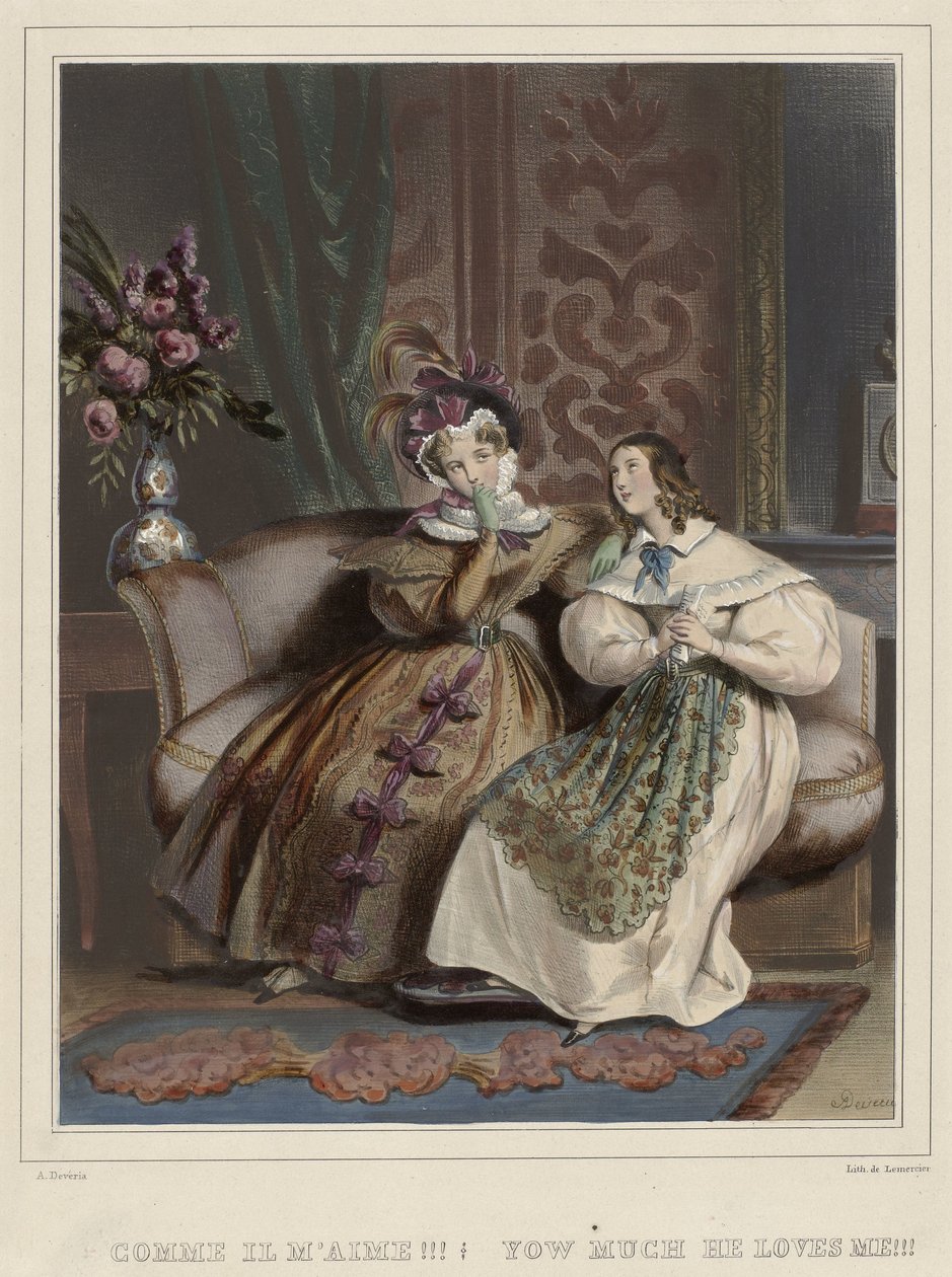 Las mujeres. Galería de moda, ca. 1830: ¡¡¡Cómo me quiere!!! (...) de Joseph Rose Lemercier