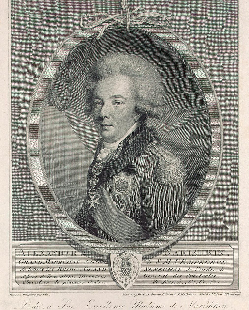 Retrato del Conde Alexander Lvovich Naryshkin de Joseph Saunders