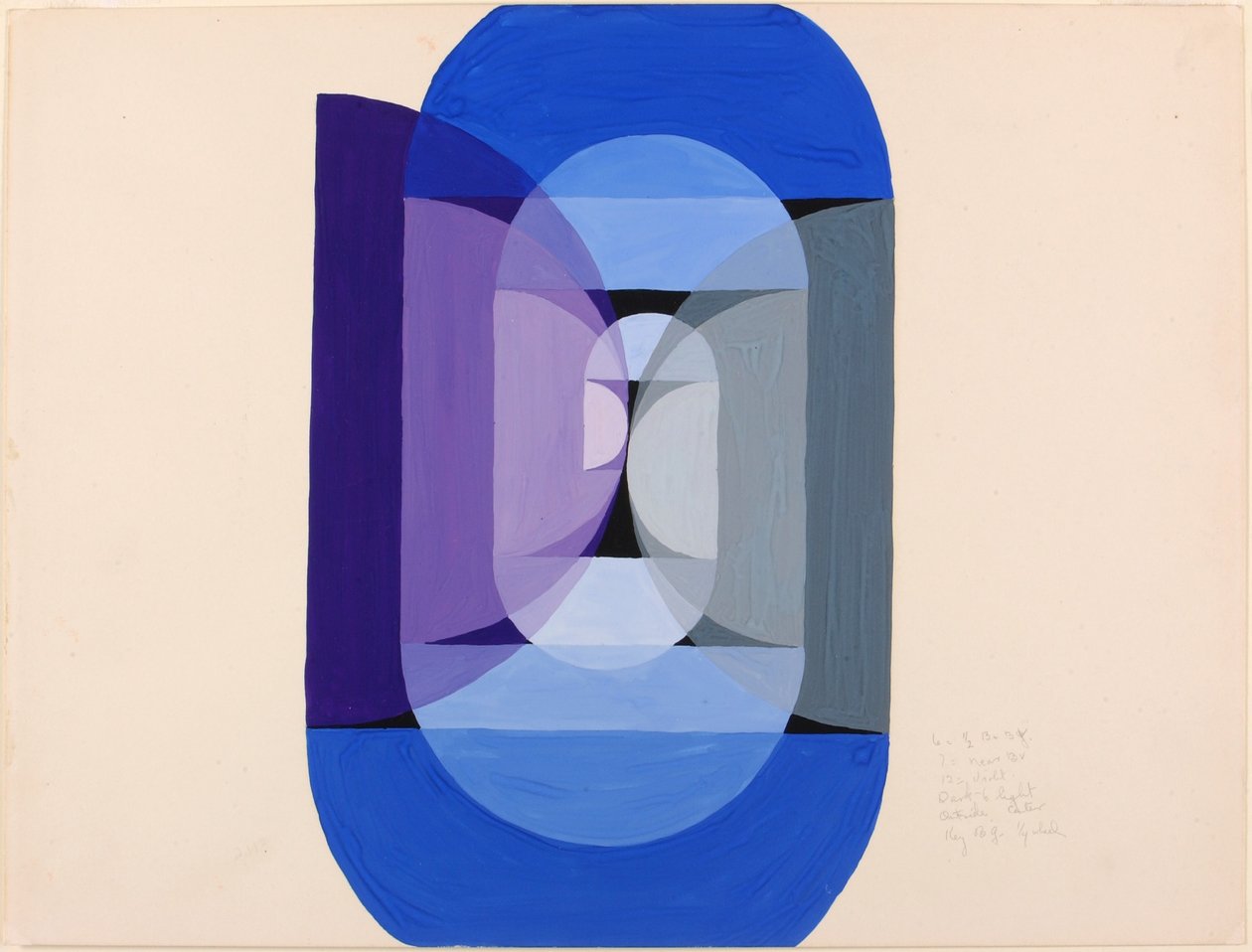 Azul Gris Violeta Rueda (de la serie, la Base Matemática de las Artes) de Joseph Schillinger