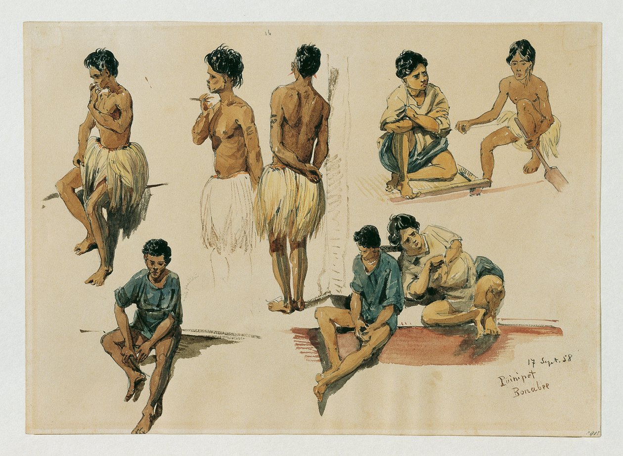 Nativos de la isla Puinipet (Ponape), Islas Carolinas de Joseph Selleny