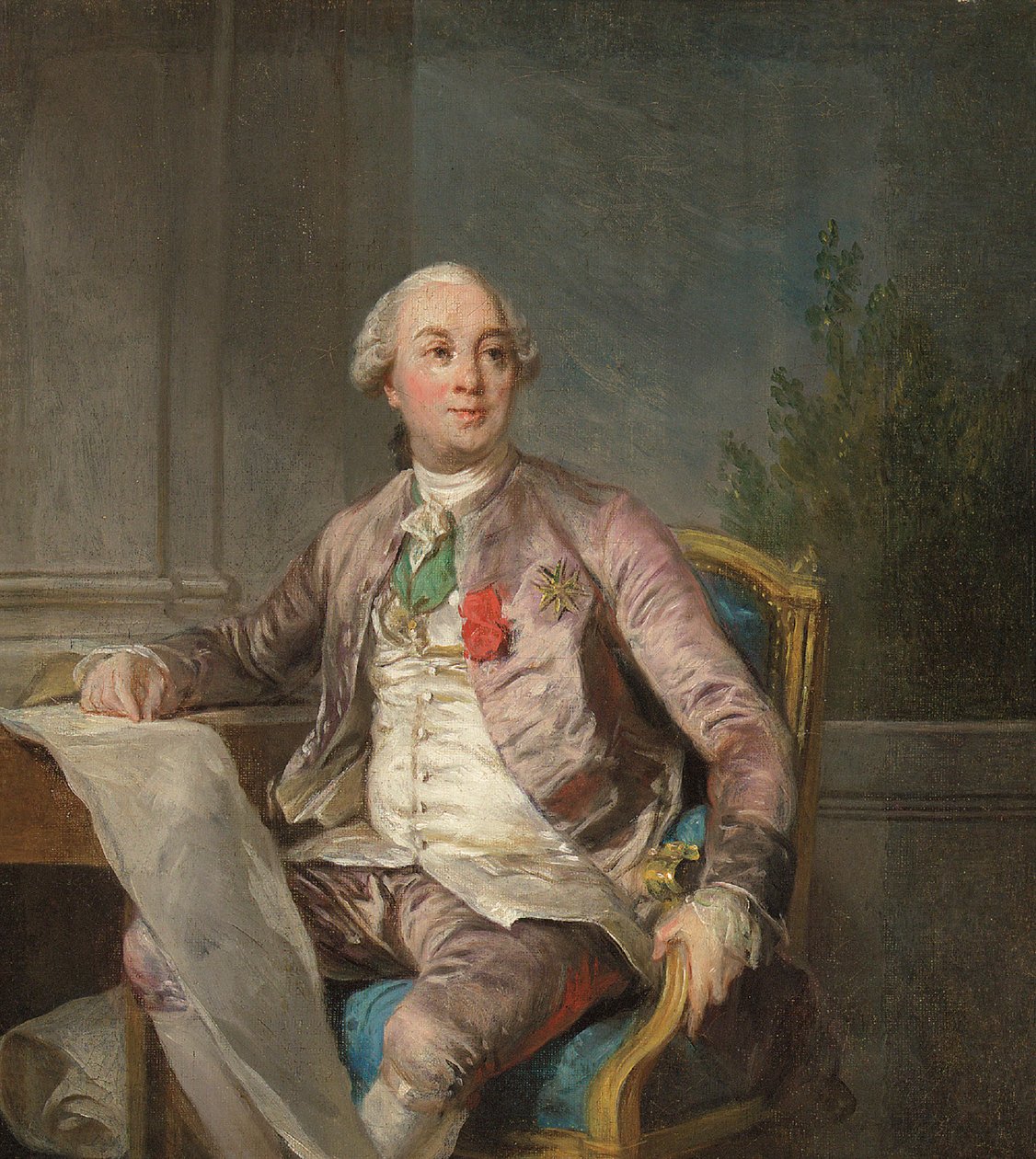 Estudio de retrato de Charles-Claude de Flahaut de la Billarderie, conde de Angiviller (1730-1809) (óleo sobre lienzo) de Joseph Siffred (attr.to) Duplessis
