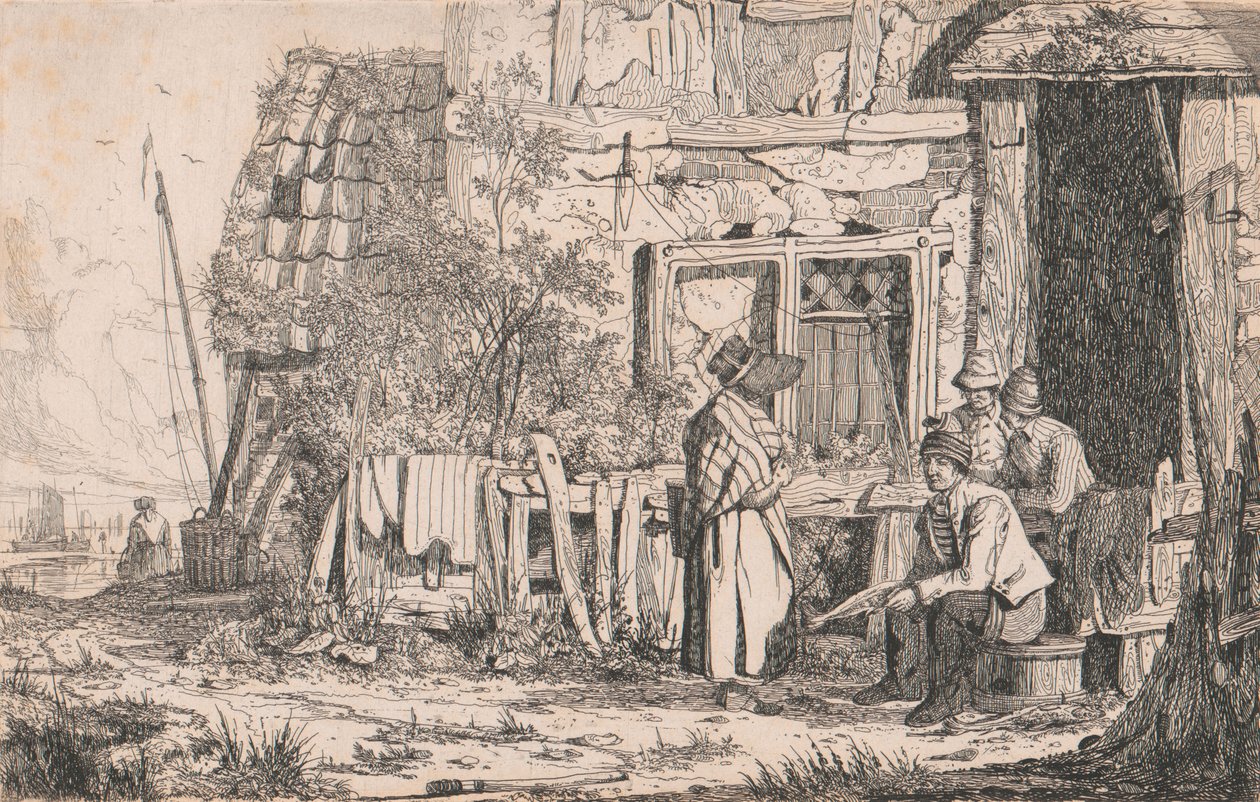 Cabaña con gente de Joseph Stannard
