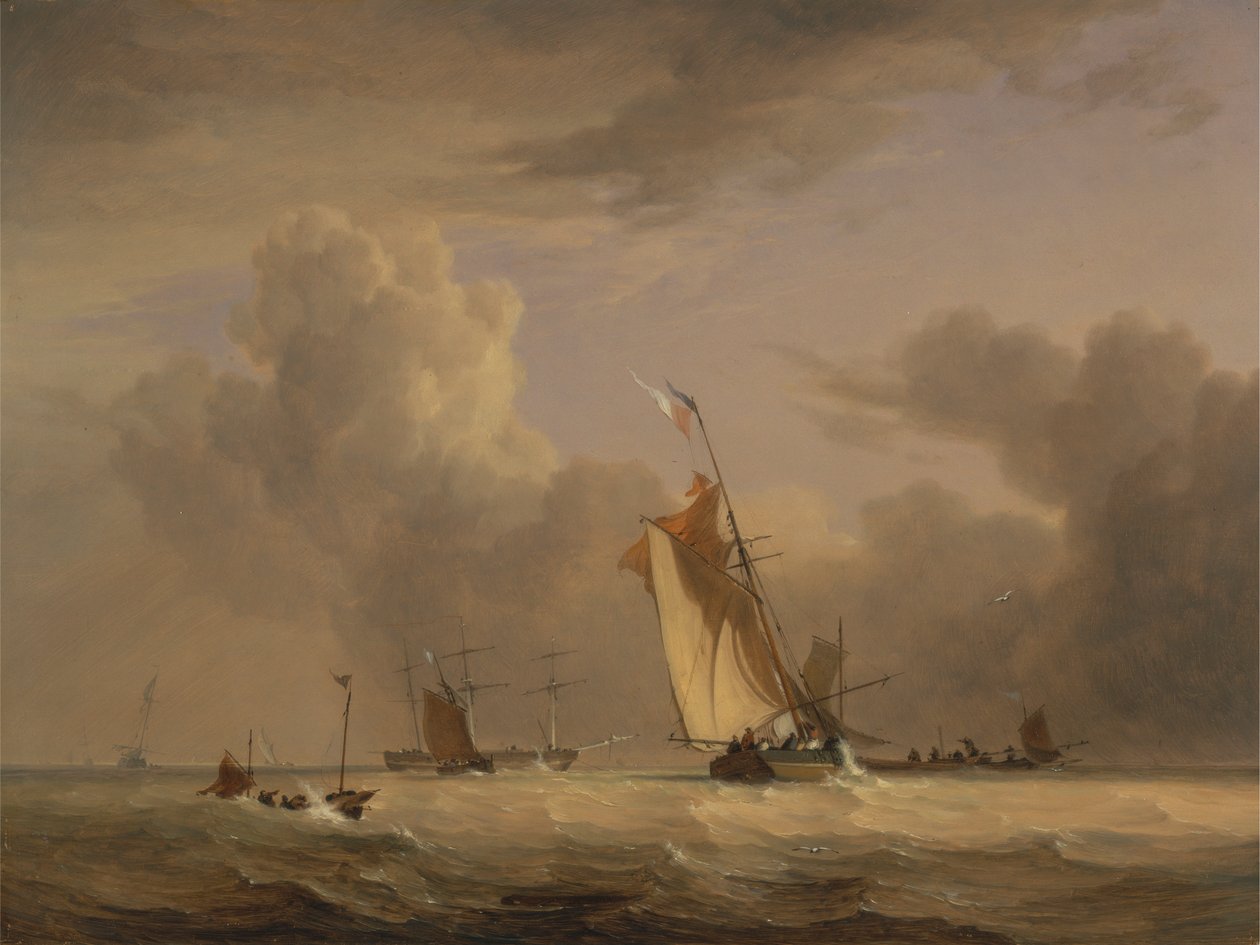 Smack de pesca y otras embarcaciones con viento fuerte de Joseph Stannard