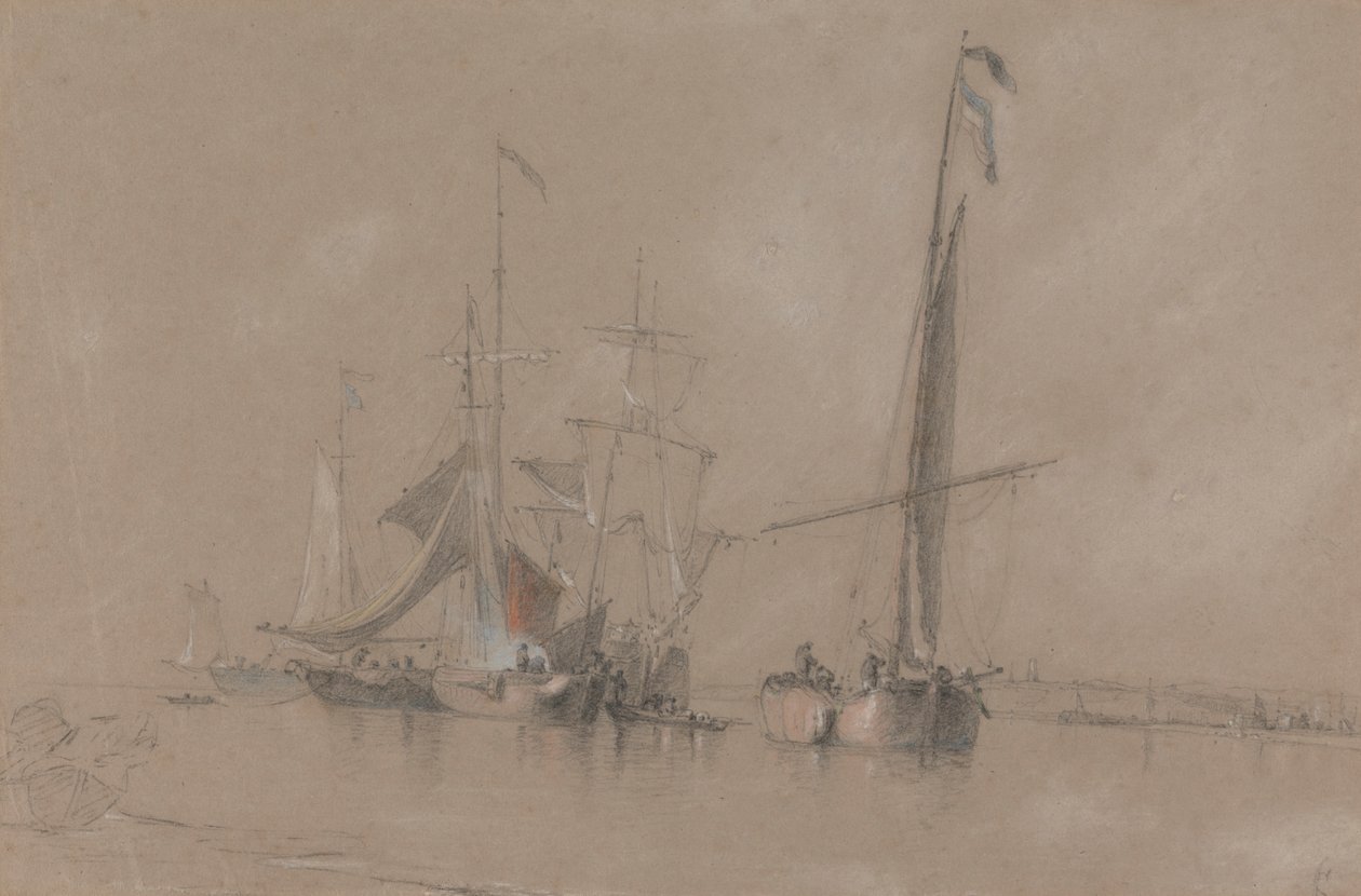 Navegando por la costa cerca de Corton de Joseph Stannard