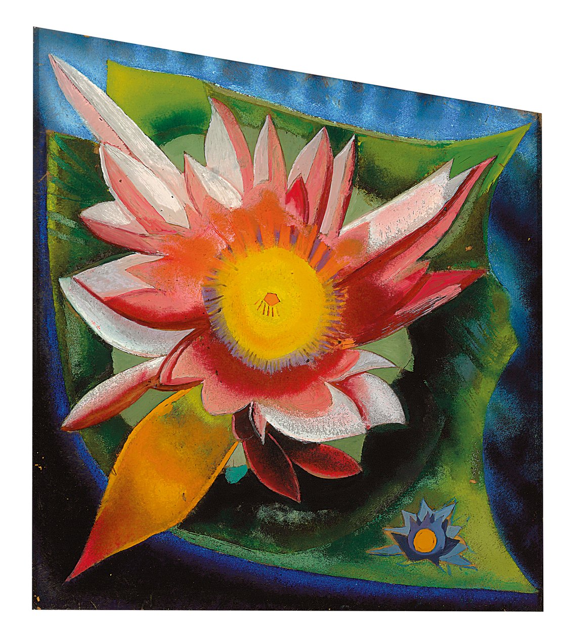 El nenúfar, c.1924 (óleo sobre vidrio) de Joseph Stella