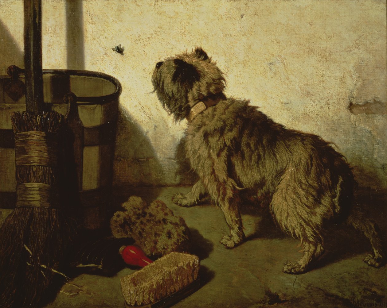 El perro y la mosca, 1856 de Joseph Stevens
