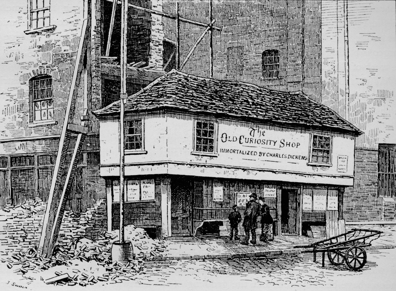 La Tienda de Antigüedades cerca de Lincolns Inn Fields, Londres, c. 1860 de Joseph Swain