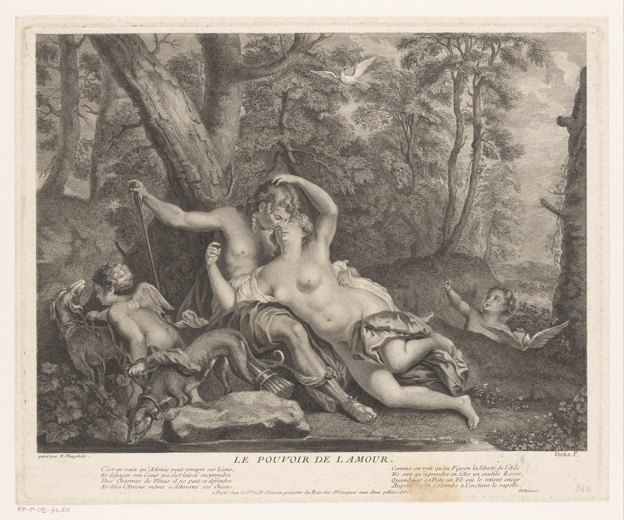 Paisaje con Venus y Adonis
Le pouvoir de L Amour (título en el objeto) de Joseph Vanloo