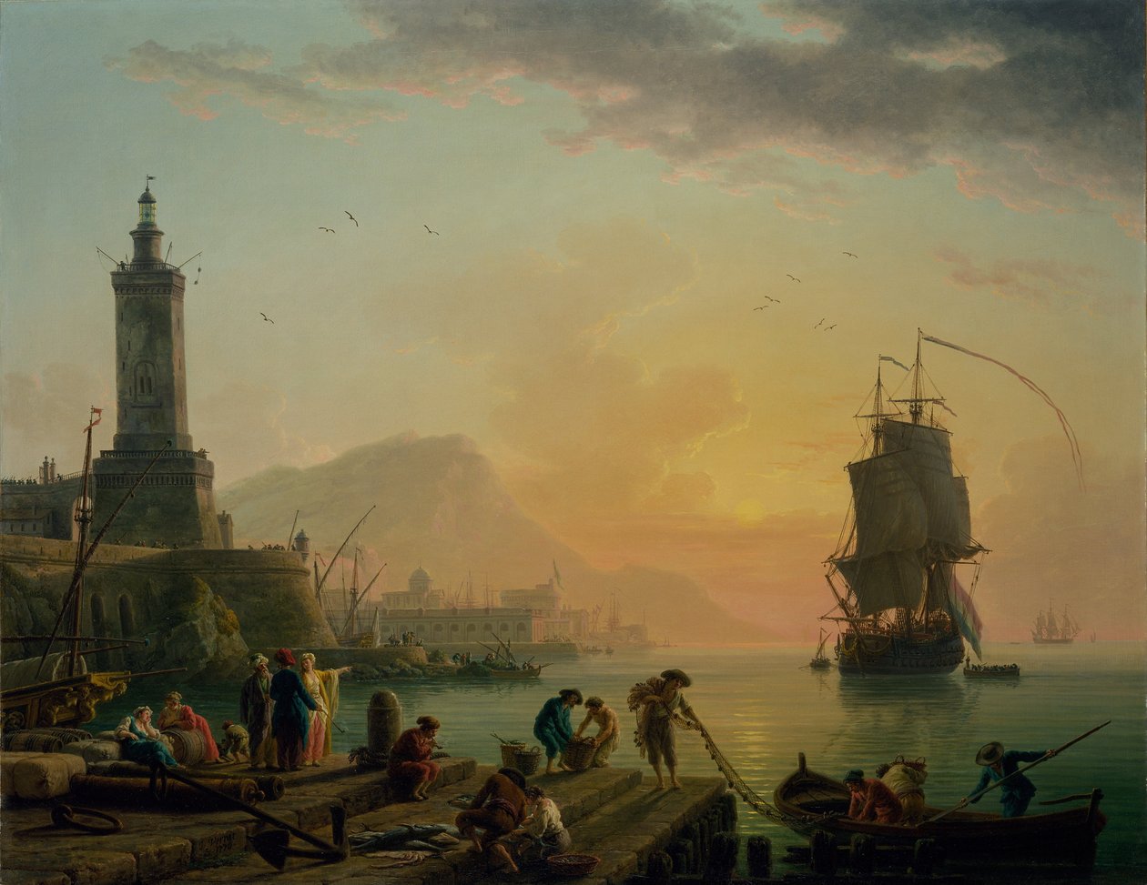 Calma en un puerto del Mediterráneo de Joseph Vernet