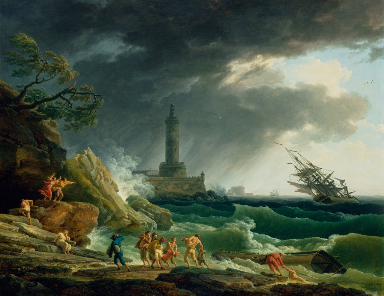 Tormenta en la costa mediterránea de Joseph Vernet