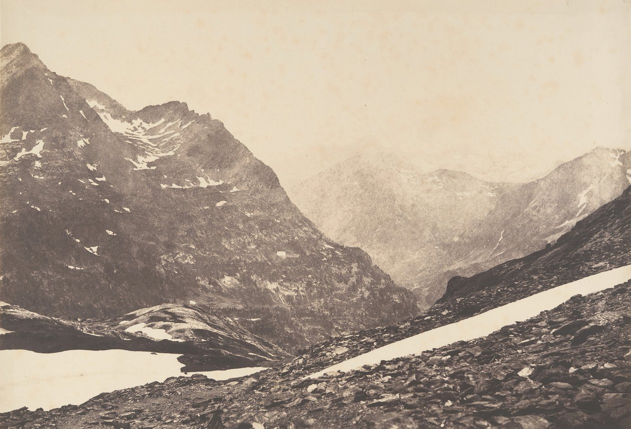 Vista de la parte de la Maladetta y de las montañas desde el puerto de Vénasque, 1853 de Joseph Vigier