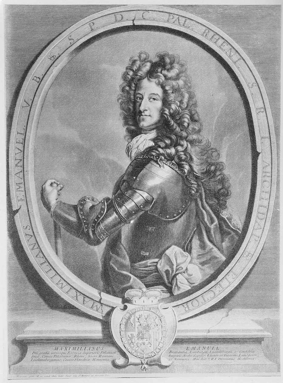 Maximiliano II Emanuel, Elector de Baviera, grabado por Cornelis Vermeulen (grabado) de Joseph Vivien