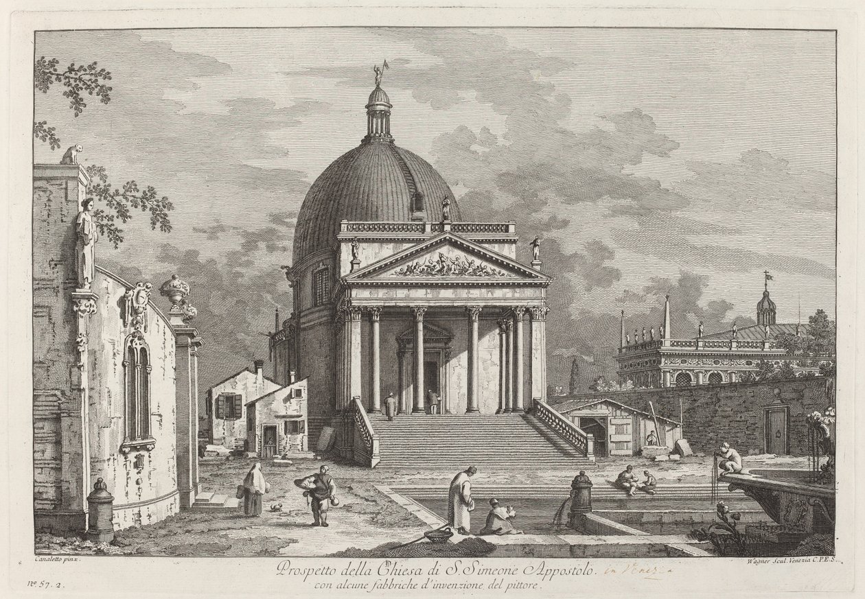 Prospetto della Chiesa di S. Simeone Appostolo, 1742 de Joseph Wagner
