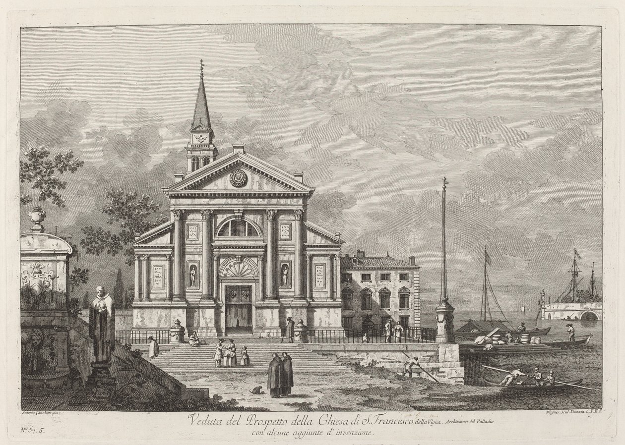 Veduta del Prospetto della Chiesa del S. Francesco, 1742 de Joseph Wagner