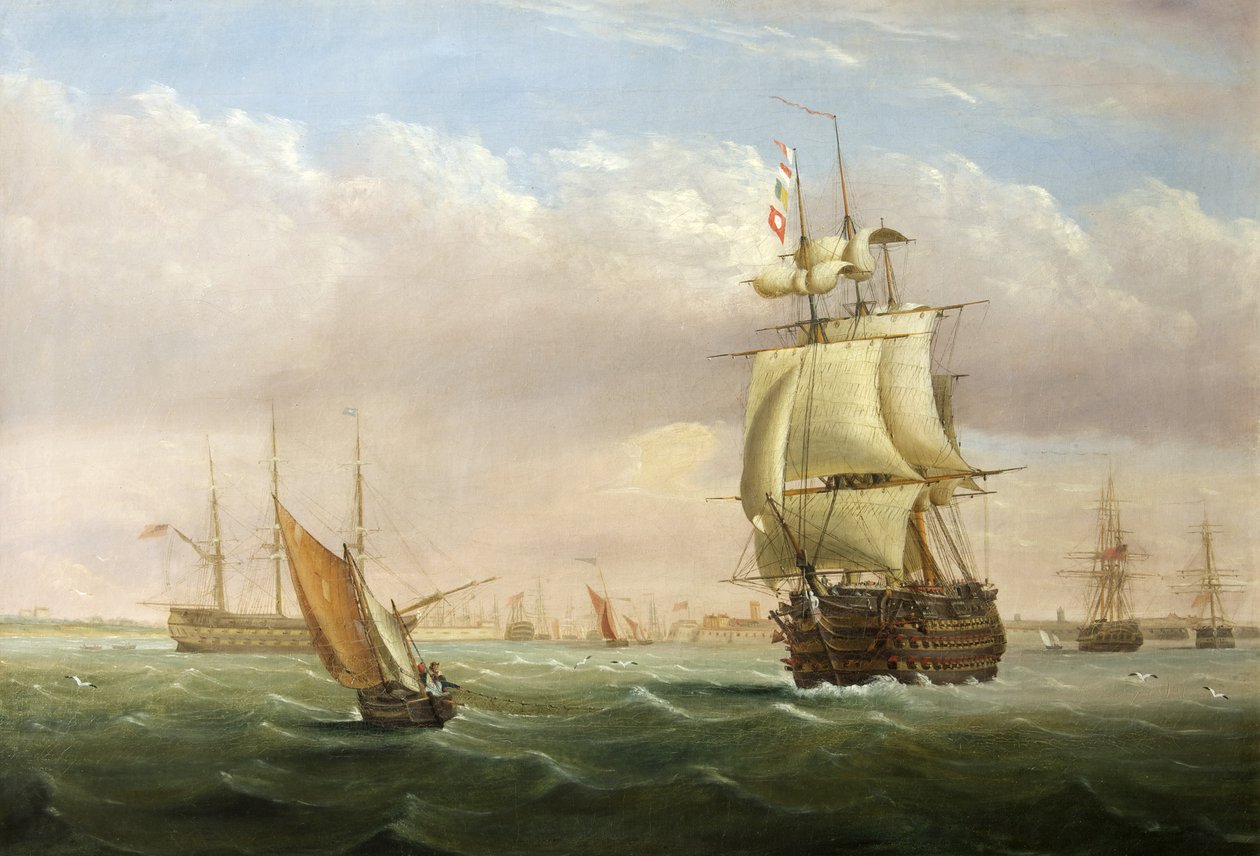 Entrada al puerto con barcos de Joseph Walter