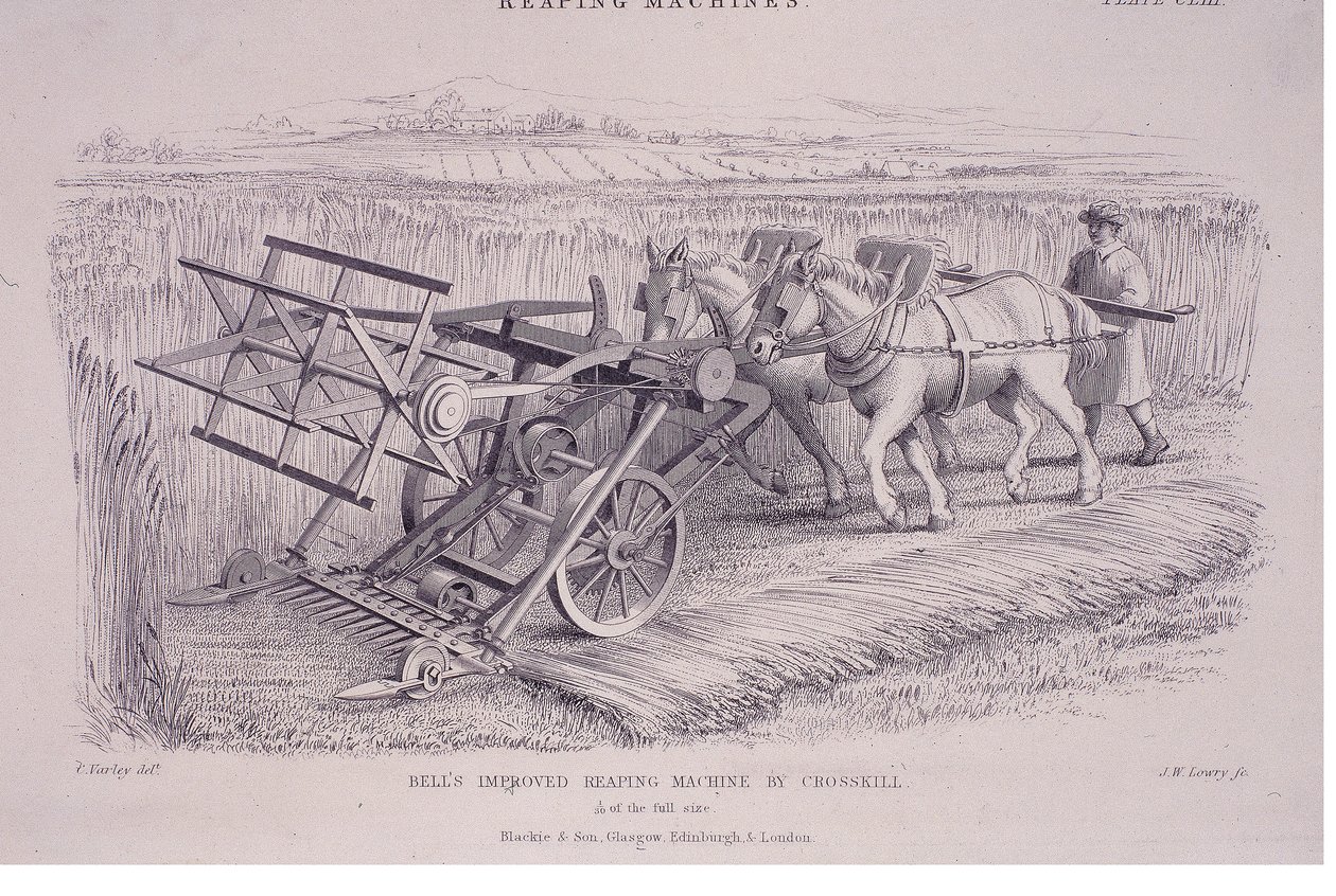 Máquina mejorada de segar de Bell por Crosskill, c1840s de Joseph Wilson Lowry