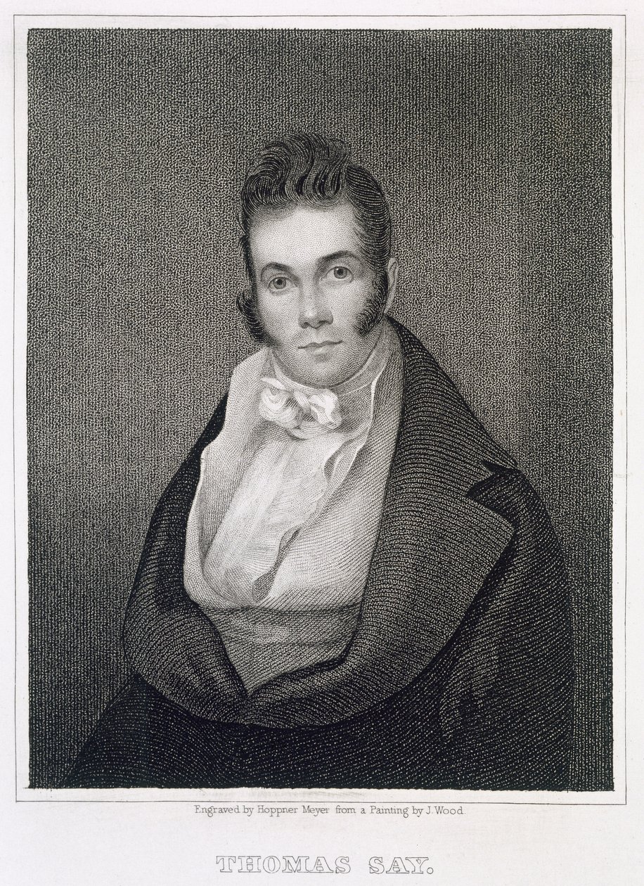 Thomas Say (1787-1834), grabado por Henry Hoppner Meyer (1787-1847) de Joseph Wood