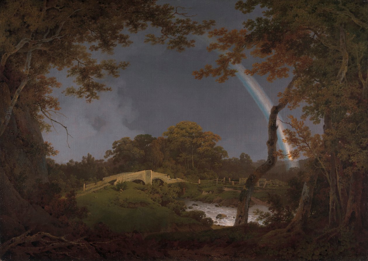 Paisaje con arco iris de Joseph Wright of Derby