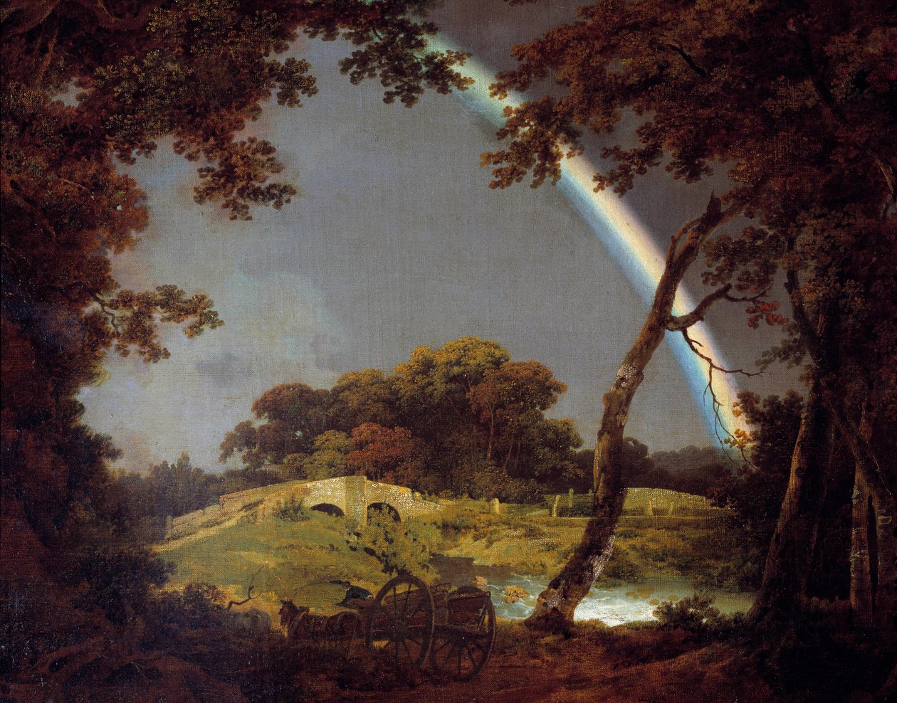 Paisaje con el arco iris de Joseph Wright of Derby