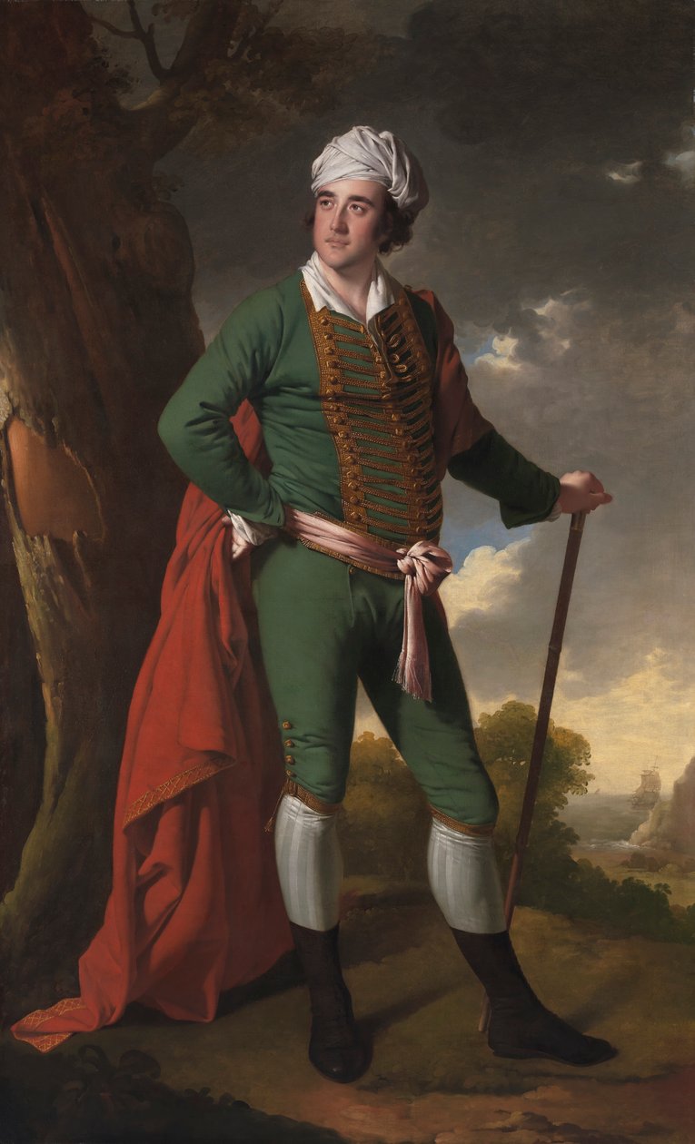 Retrato de un hombre, conocido como el "Capitán Indio" de Joseph Wright of Derby