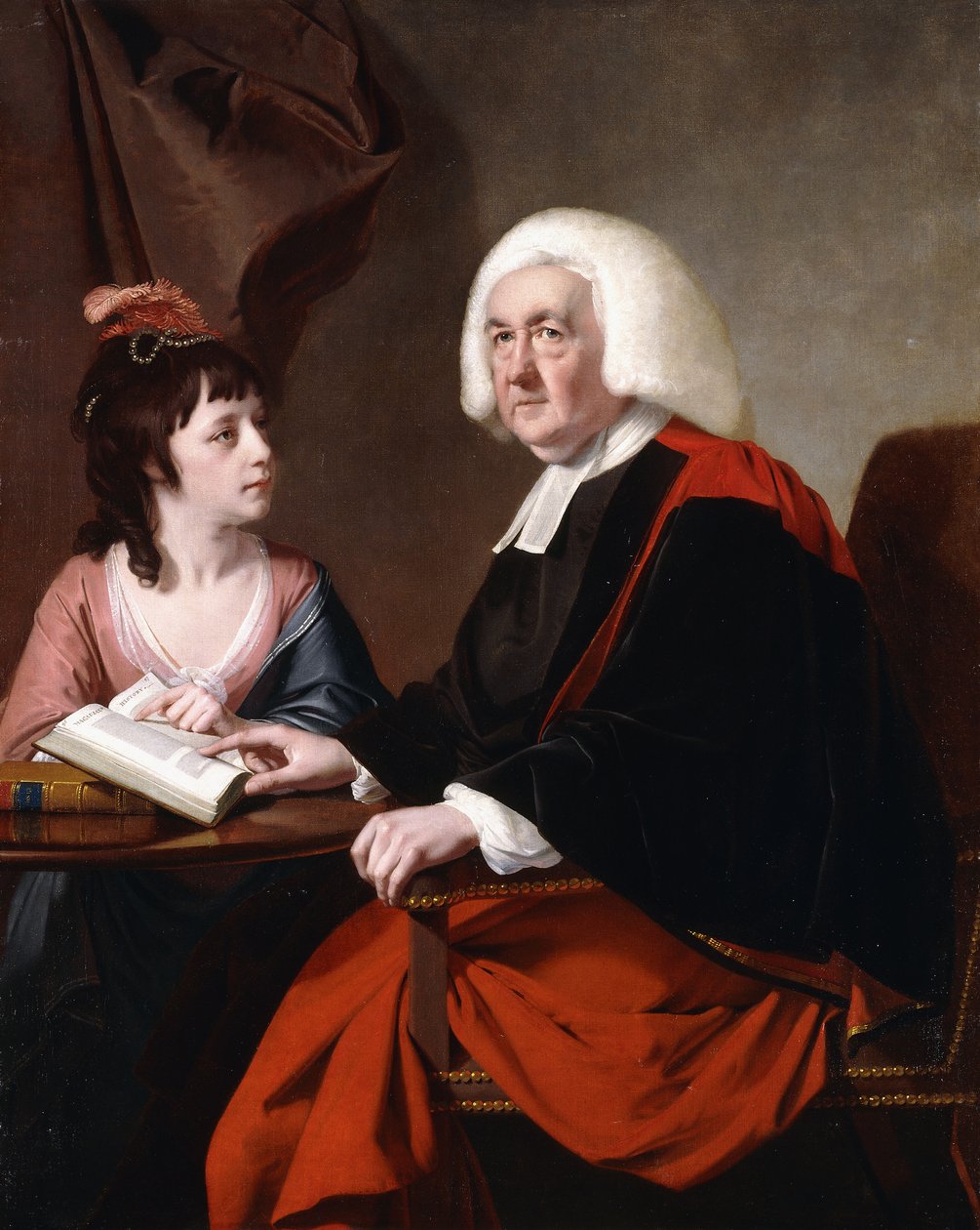 Retrato del Rev. Thoms Wilson D.D. y su hija adoptiva, Miss Catherine Macauley de Joseph Wright of Derby