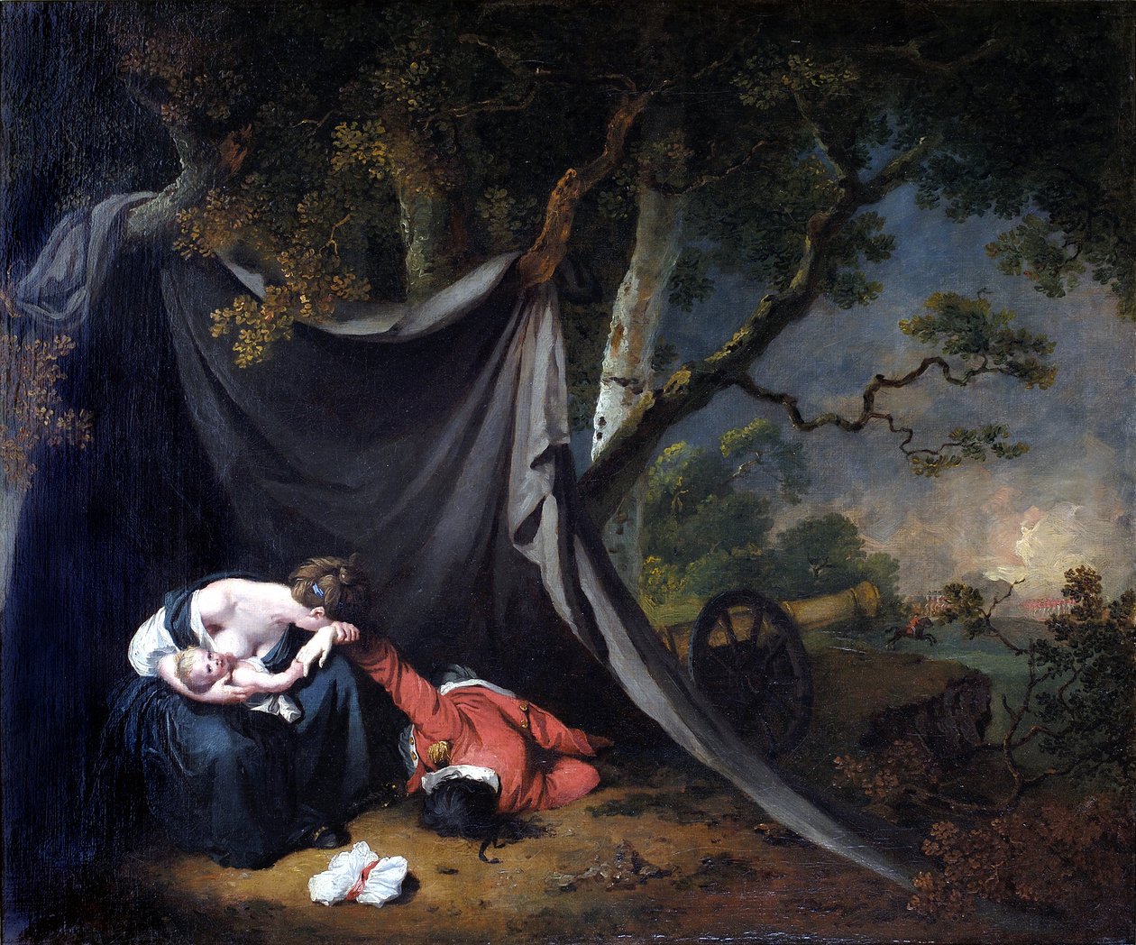 El soldado muerto, c.1789 (óleo sobre lienzo) de Joseph Wright of Derby