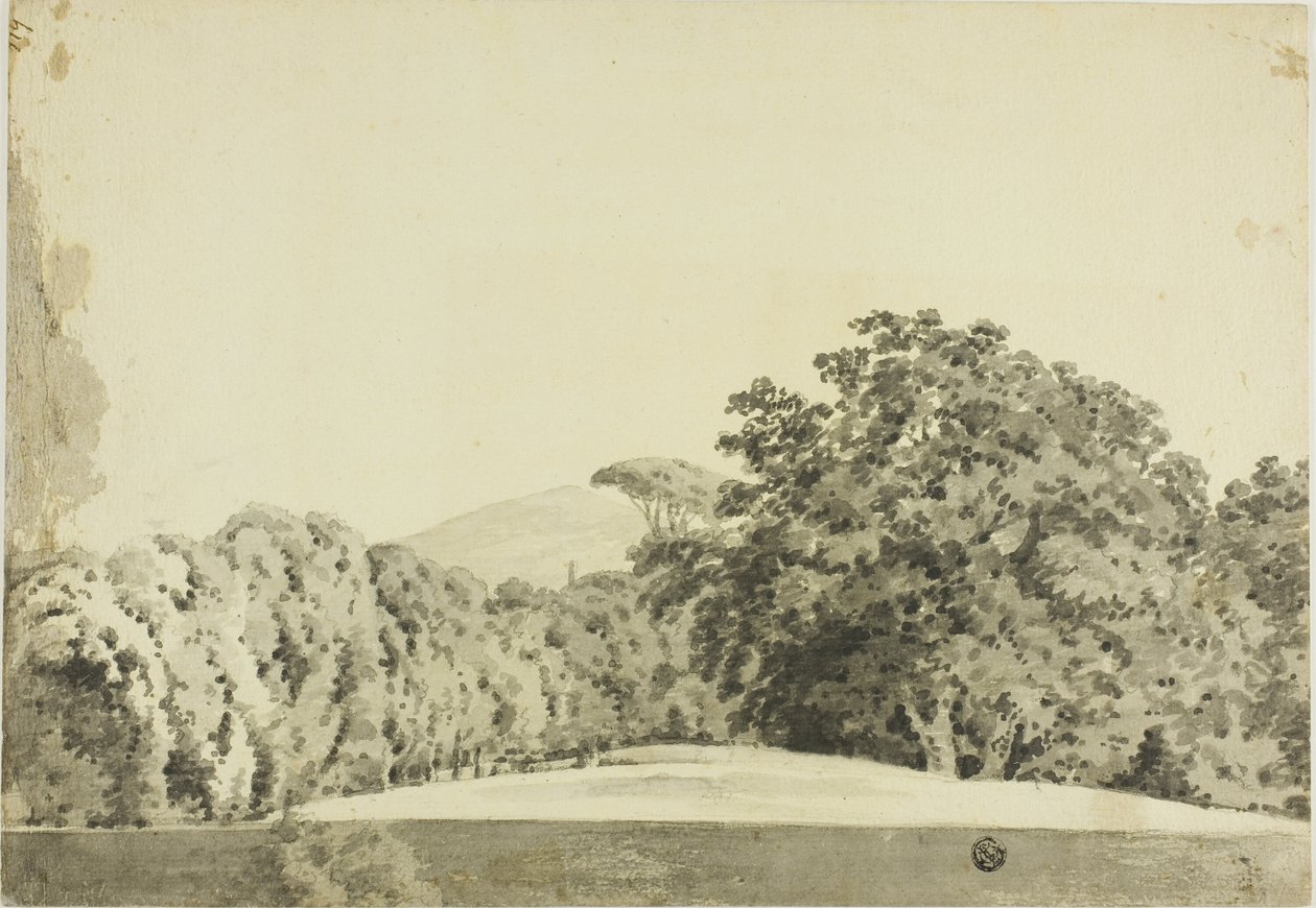 Paisaje arbolado de Joseph Wright of Derby