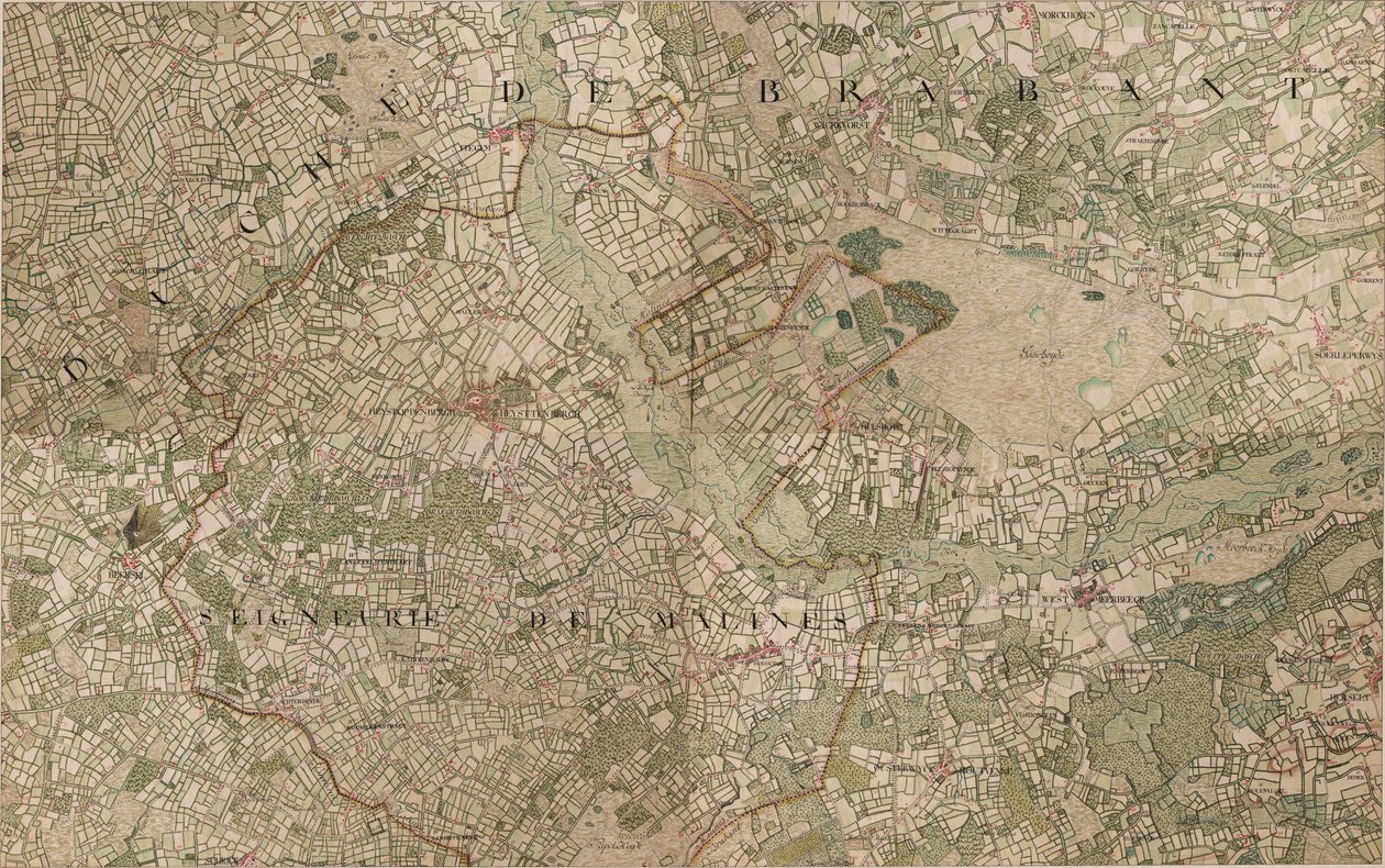 Mapa de Heyst op den Bergh ou Heyst ten Bergh - Heist-op-den-Berg de Joseph de Ferraris