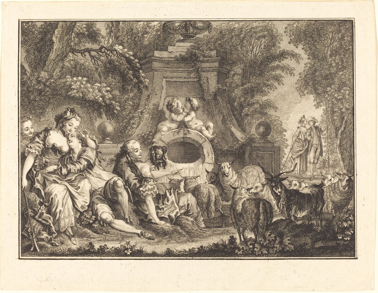 Placeres del campo de Joseph de Longueil after Charles Eisen