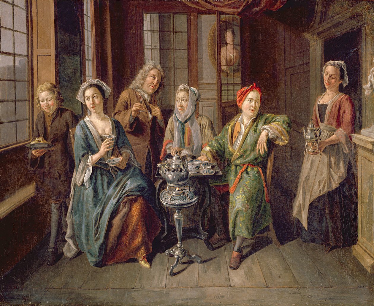 Una fiesta del té, c.1720 (óleo sobre lienzo) de Joseph van Aken