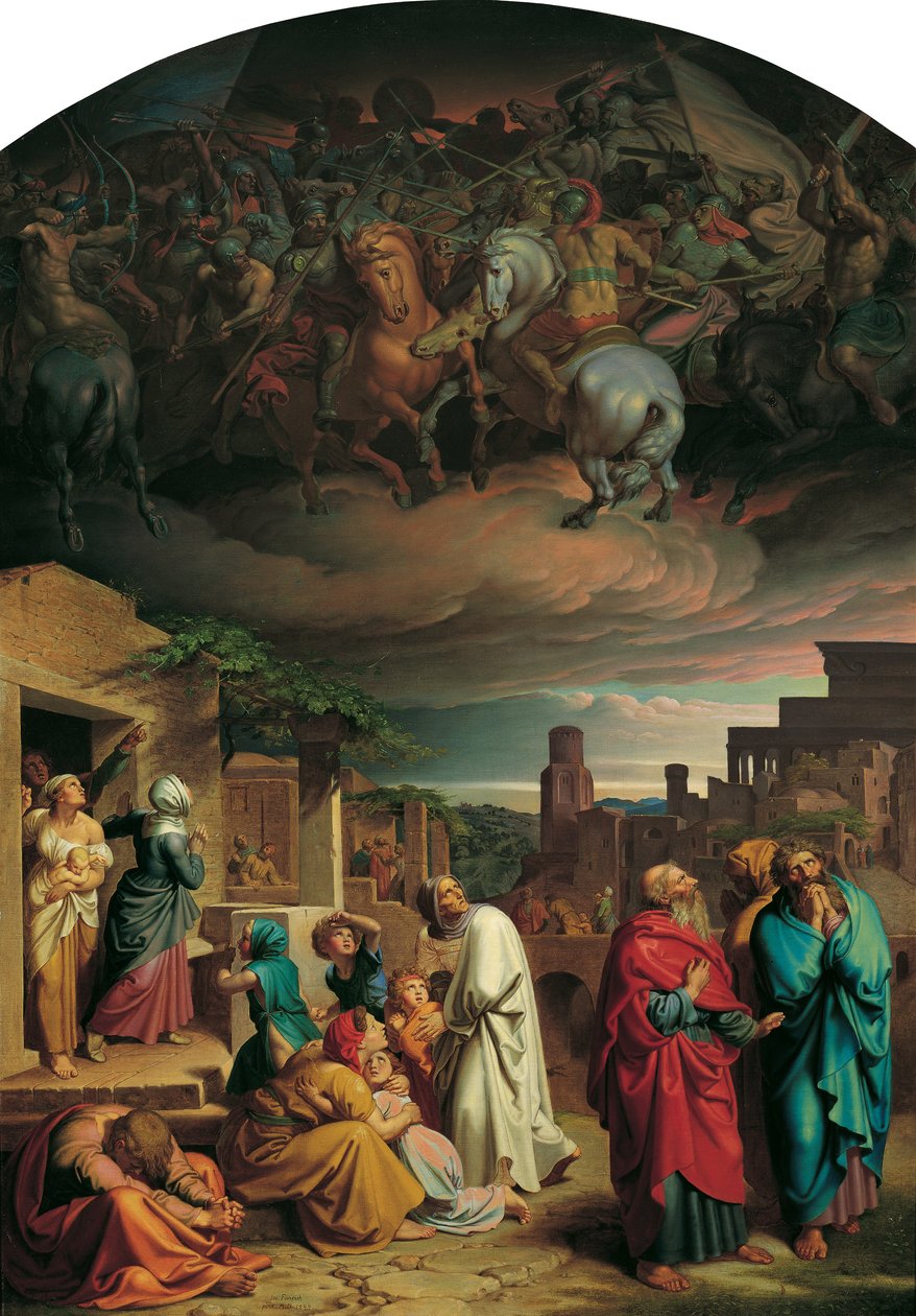 Visión de los habitantes de Jerusalén antes de la conquista de la ciudad por Antíoco IV Epífanes de Joseph von Fuhrich