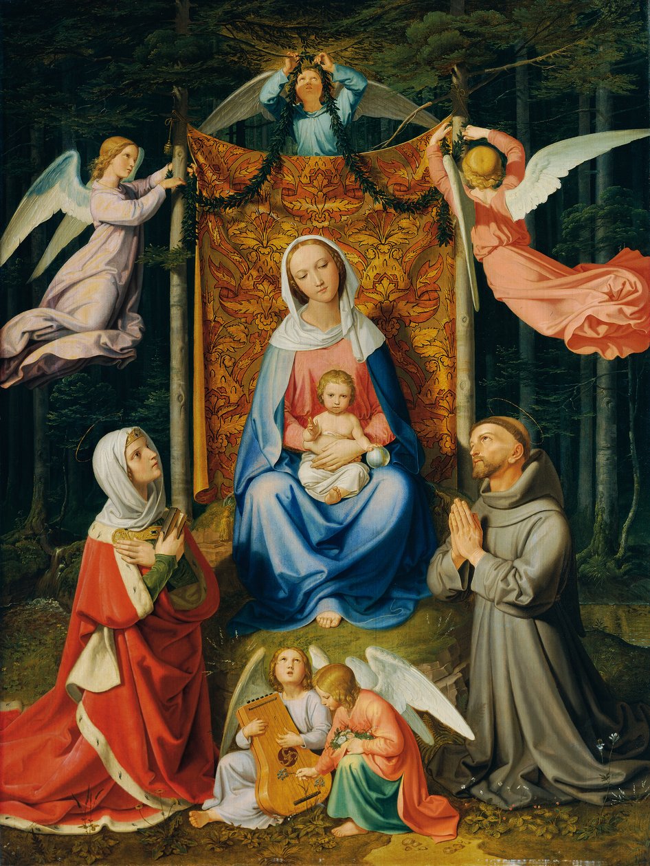 Waldesruhe (Madonna with Child, St. Adelheid y St. Francis) de Joseph von Fuhrich