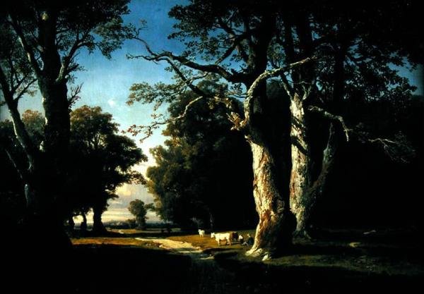 Paisaje con Árboles y Ganado de Josephine Bowes