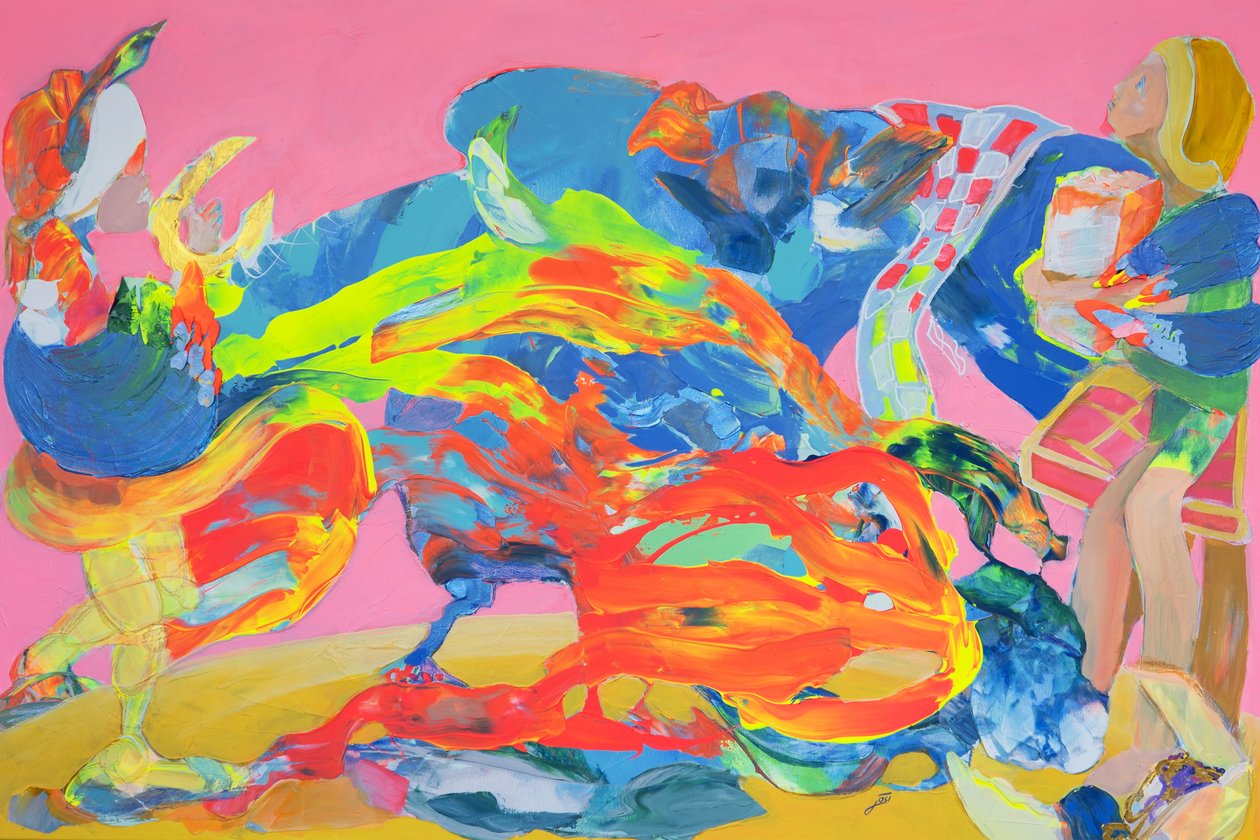 El menú, 2023 (acrílico sobre lienzo) de Josephine Henning