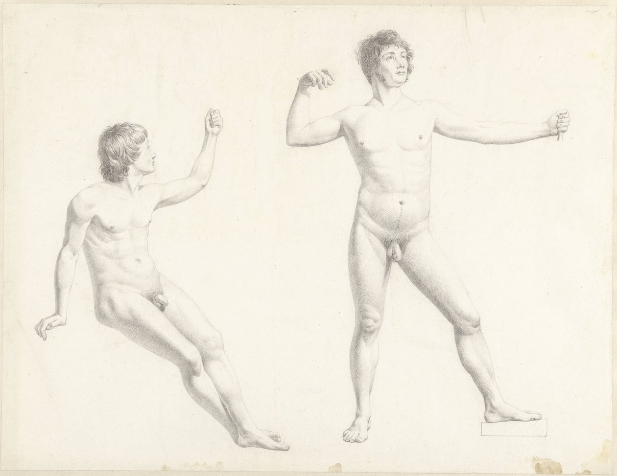 Dos estudios de desnudos masculinos de Josephus Augustus Knip