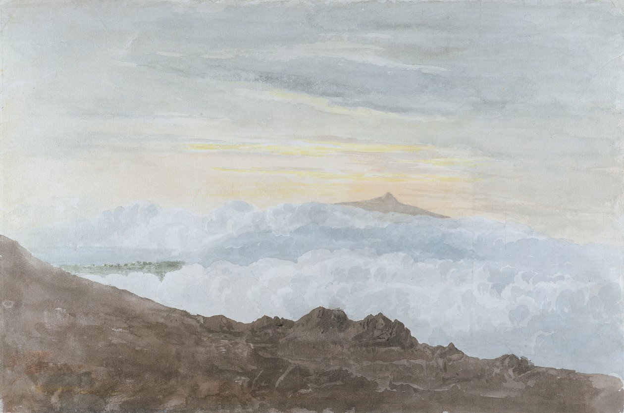 Paisaje montañoso con nubes, c.1803 de Joshua Cristall