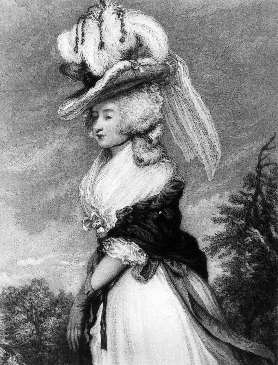 Lady Letitia Lade, grabado a media tinta por Frederick Bromley, c.1785 de Joshua Reynolds