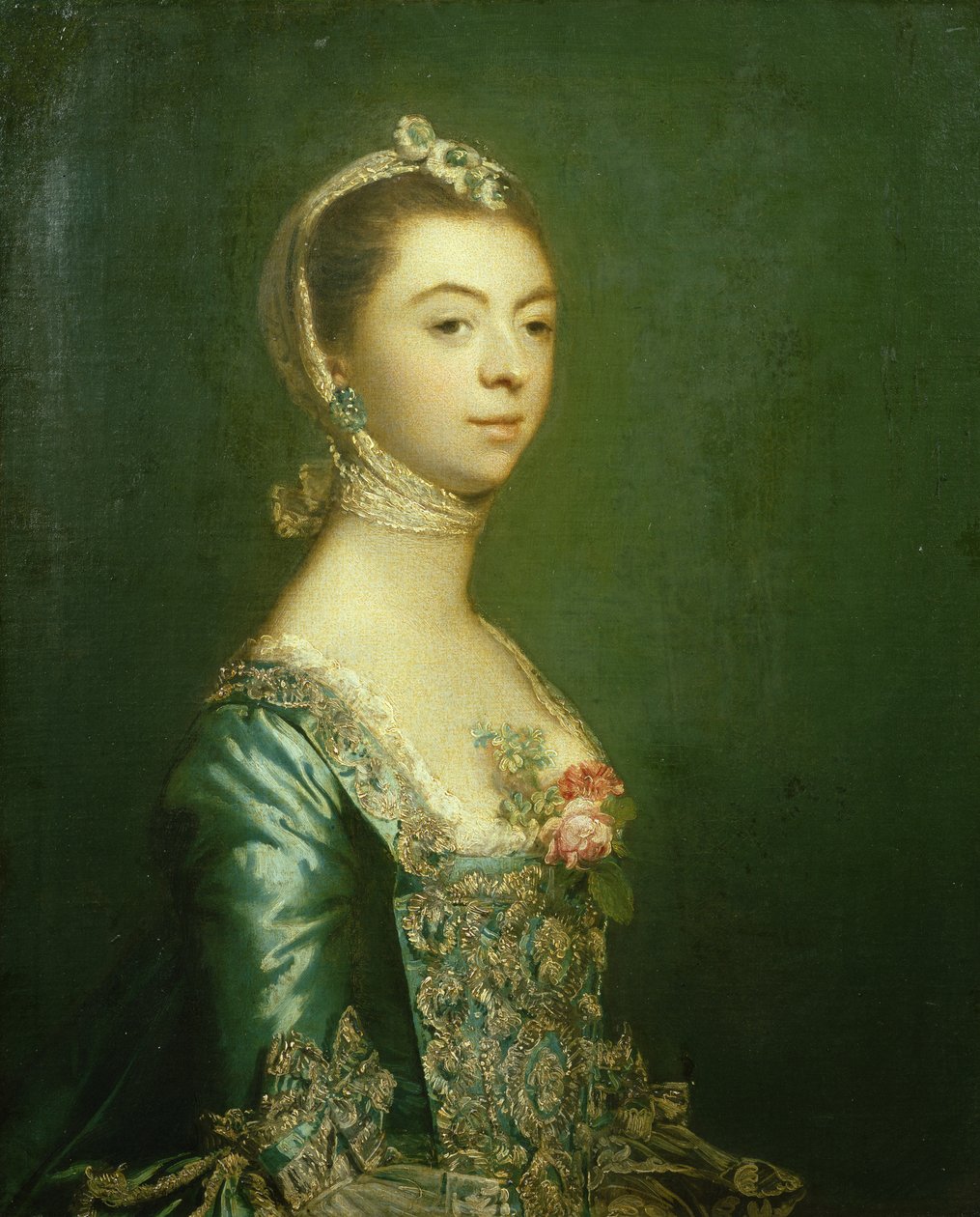 Lady North con un vestido azul y blanco de Joshua Reynolds